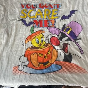 TWEETY SYLVESTER YOU DONT SCARE ME PUMPKIN HALLOWEEN VINTAGE SHIRT